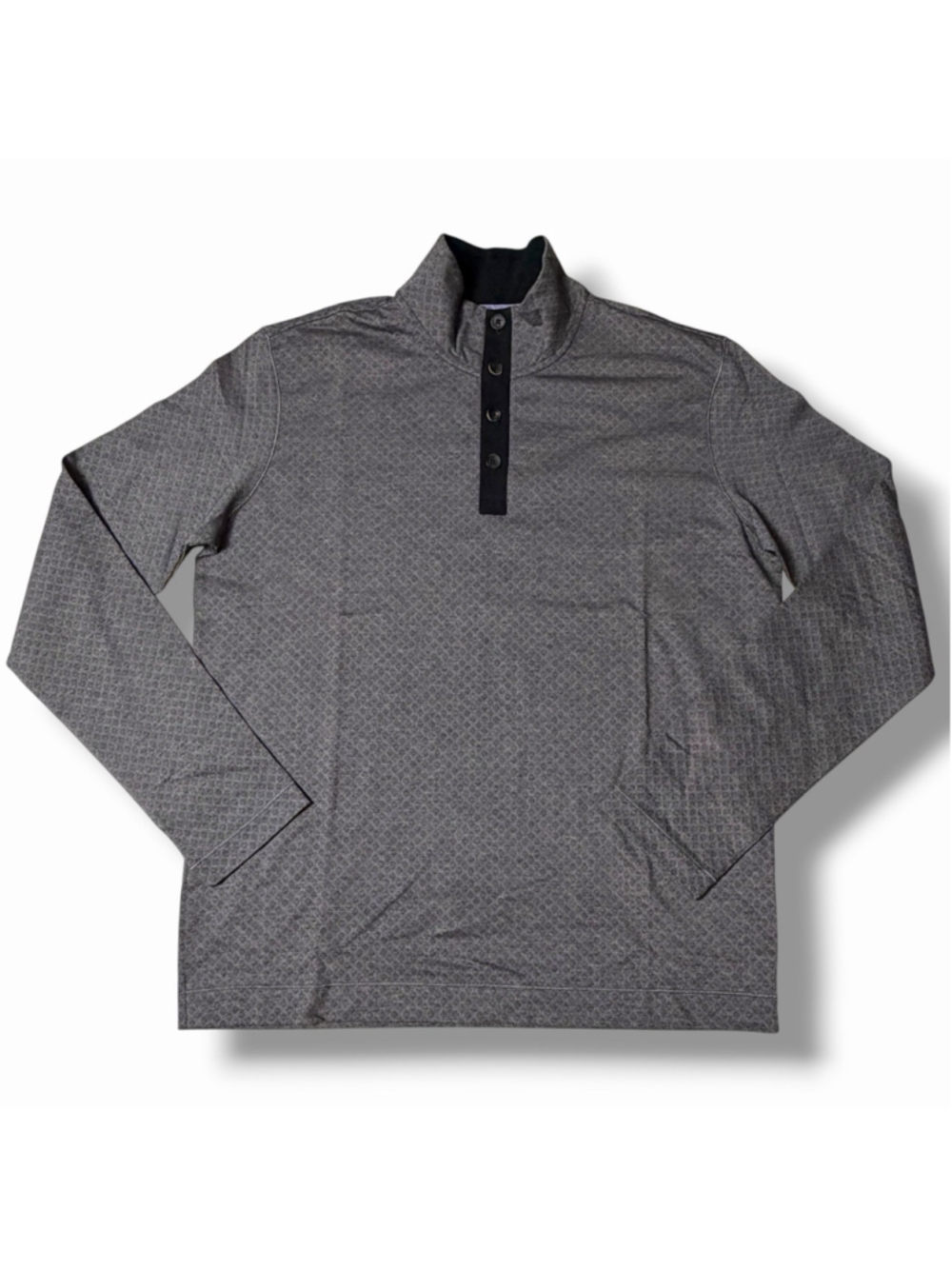 Robert Graham NEW Antonio Knit Pullover Henley L/S Diamond Print Gray M